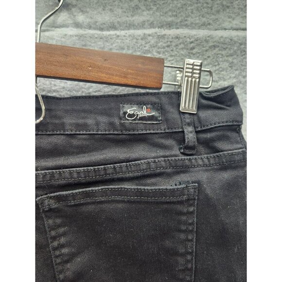 Earl Jeans Black Skinny Ankle Embroidered Floral Pants Womens Size 12 Cotton/Spa - Picture 9 of 9